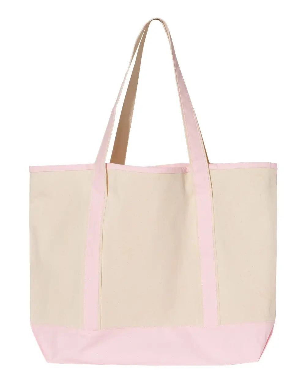 Q-tees Q1500 34.6l Large Canvas Deluxe Tote - Natural Light Pink - one Size Fits Most