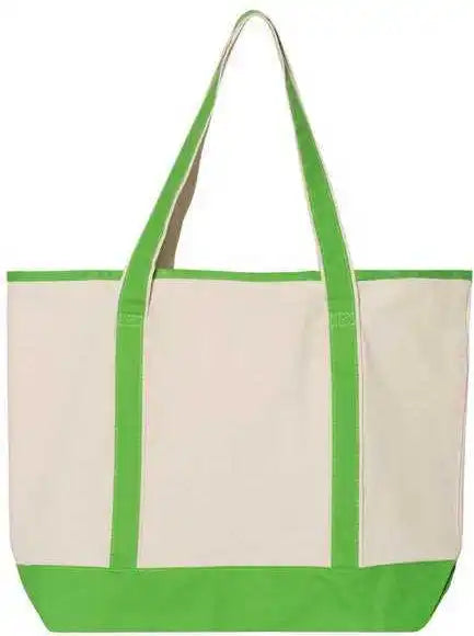 Q-tees Q1500 34.6l Large Canvas Deluxe Tote - Natural Lime - one Size Fits Most