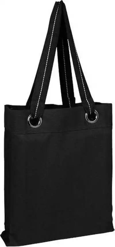 Q-tees Q1630 Large Grommet Tote - Black - one Size Fits Most