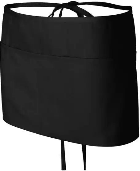 Q Tees Q2115 Waist Apron with Pockets Black / one Size Fits Most