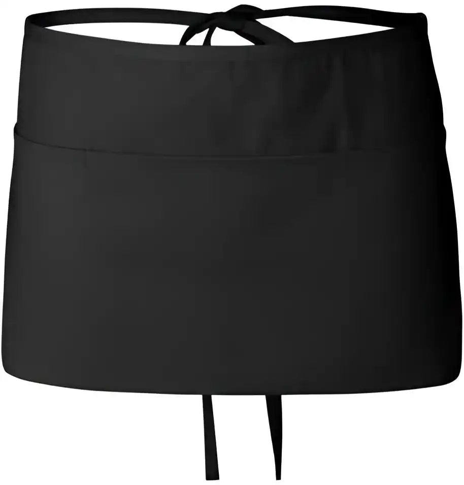 Q Tees Q2115 Waist Apron with Pockets Black / one Size Fits Most
