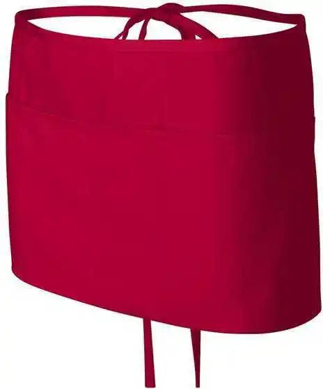 Q-tees Q2115 Waist Apron with Pockets - Red - one Size Fits Most