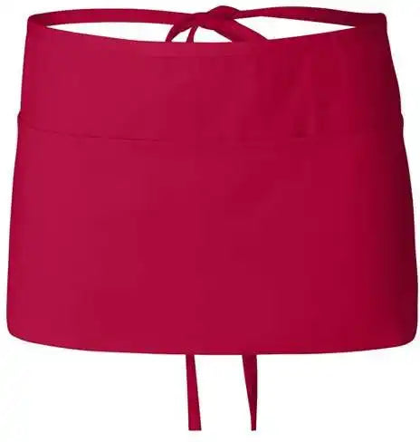 Q-tees Q2115 Waist Apron with Pockets - Red - one Size Fits Most
