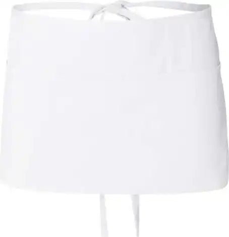 Q-tees Q2115 Waist Apron with Pockets - White - one Size Fits Most