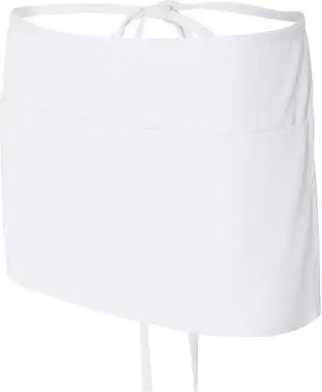 Q-tees Q2115 Waist Apron with Pockets - White - one Size Fits Most