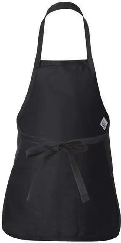 Q-tees Q4250 Full-length Apron with Pouch Pocket - Black - one Size Fits Most