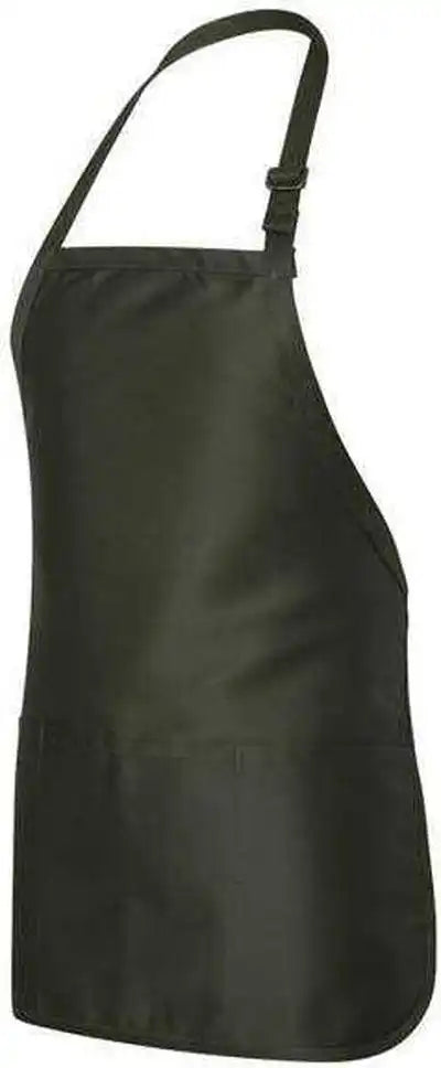 Q-tees Q4250 Full-length Apron with Pouch Pocket - Forest - one Size Fits Most