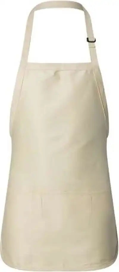Q-tees Q4250 Full-length Apron with Pouch Pocket - Natural - one Size Fits Most
