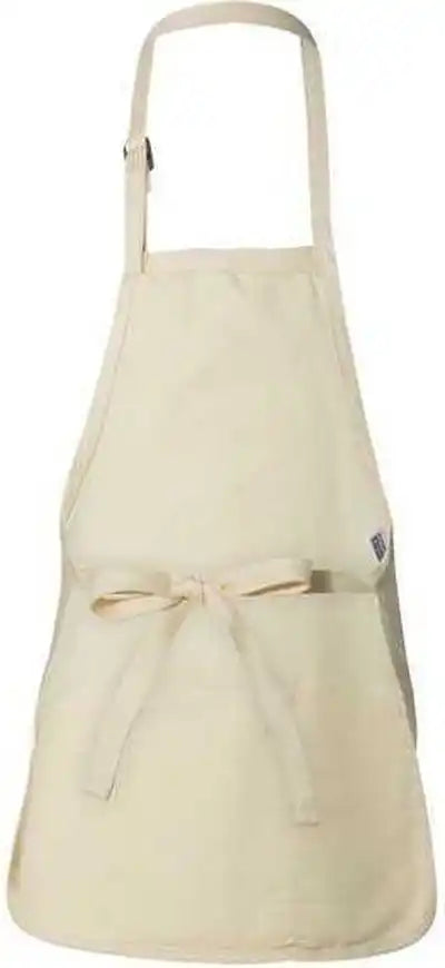 Q-tees Q4250 Full-length Apron with Pouch Pocket - Natural - one Size Fits Most