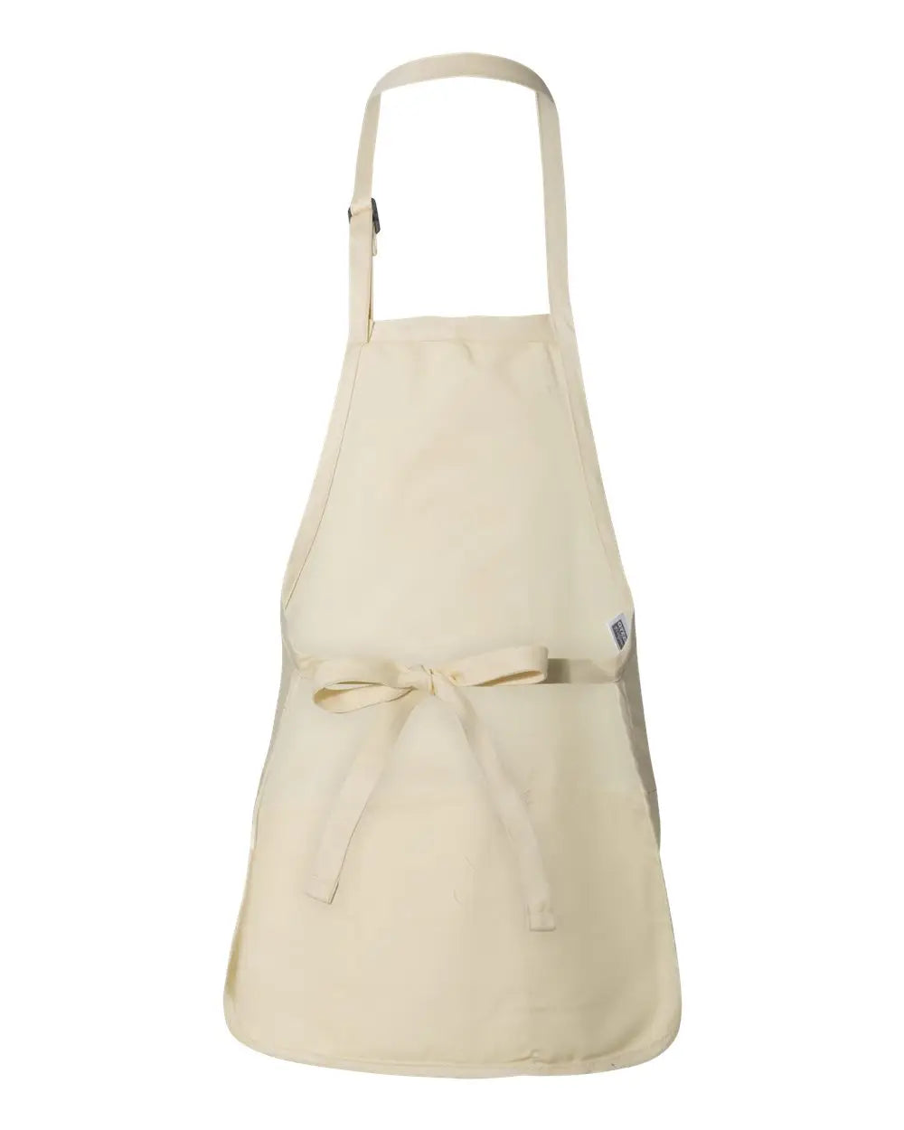 Q-tees Q4250 Full-length Apron with Pouch Pocket - Natural