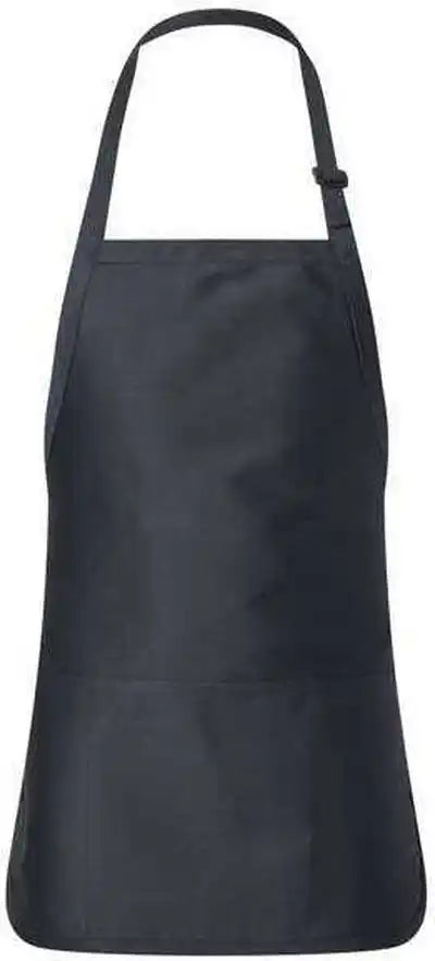 Q-tees Q4250 Full-length Apron with Pouch Pocket - Navy - one Size Fits Most