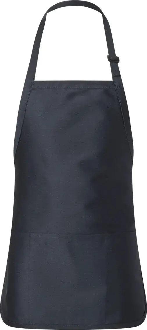Q-tees Q4250 Full-length Apron with Pouch Pocket - Navy - one Size Fits Most