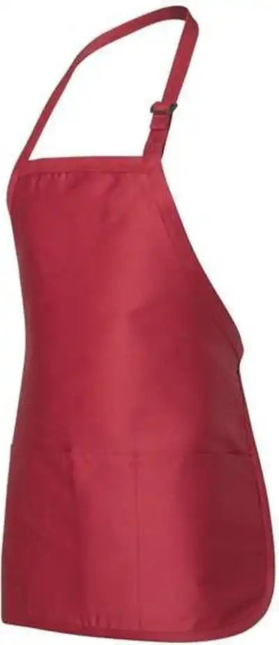 Q-tees Q4250 Full-length Apron with Pouch Pocket - Red - one Size Fits Most