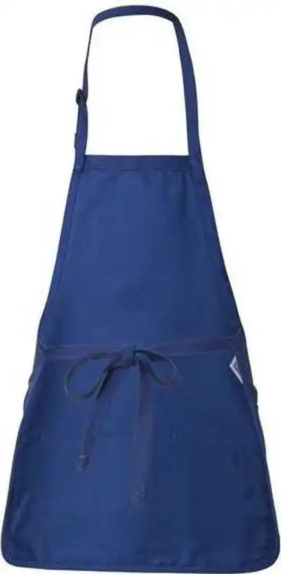 Q-tees Q4250 Full-length Apron with Pouch Pocket - Royal - one Size Fits Most