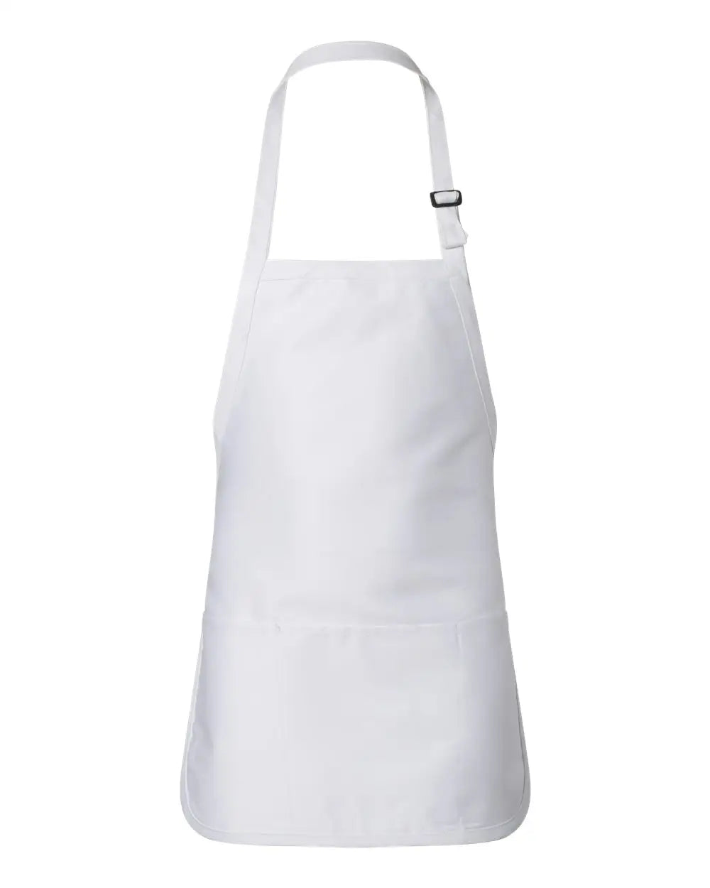 Q-tees Q4250 Full-length Apron with Pouch Pocket - White - one Size Fits Most