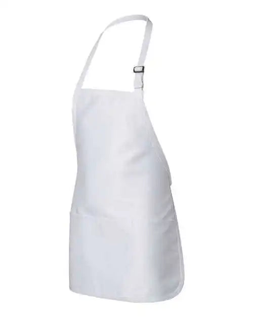 Q-tees Q4250 Full-length Apron with Pouch Pocket - White - one Size Fits Most