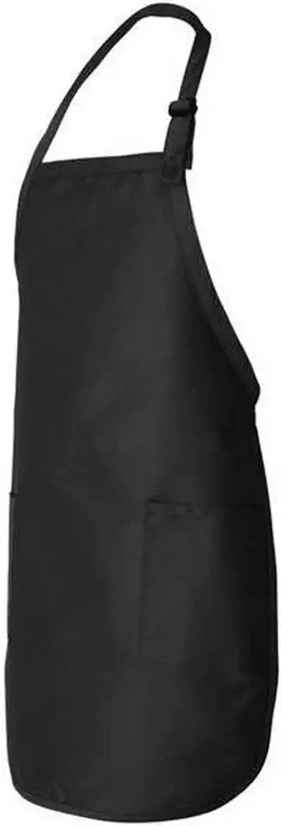 Q-tees Q4350 Full-length Apron with Pockets - Black - one Size Fits Most