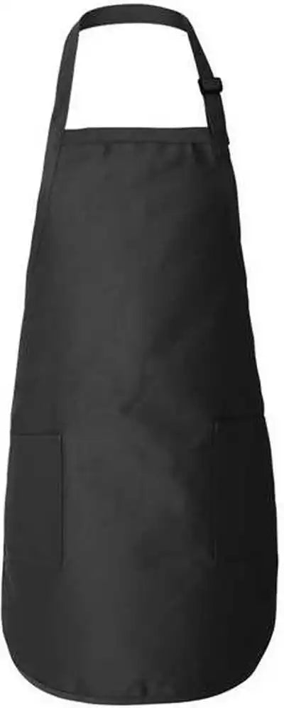 Q-tees Q4350 Full-length Apron with Pockets - Black - one Size Fits Most