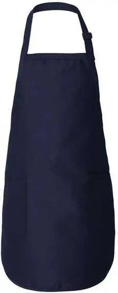 Q-tees Q4350 Full-length Apron with Pockets - Navy - one Size Fits Most