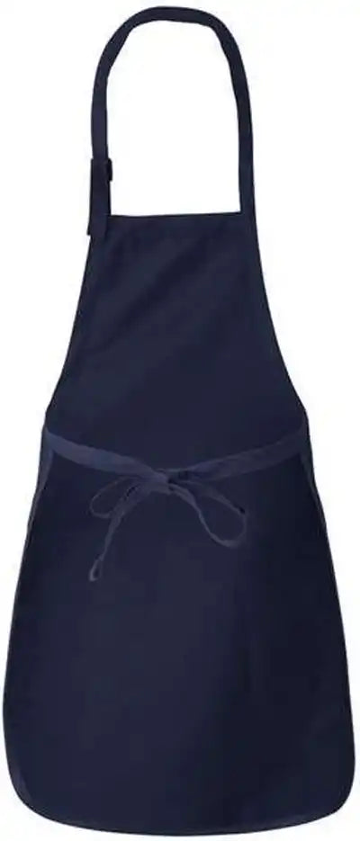 Q-tees Q4350 Full-length Apron with Pockets - Navy - one Size Fits Most
