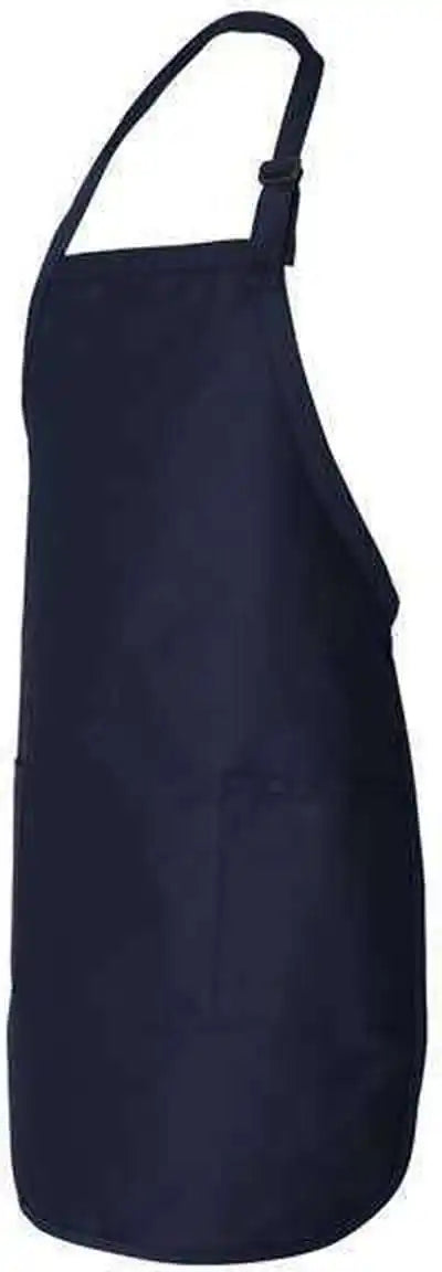 Q-tees Q4350 Full-length Apron with Pockets - Navy - one Size Fits Most