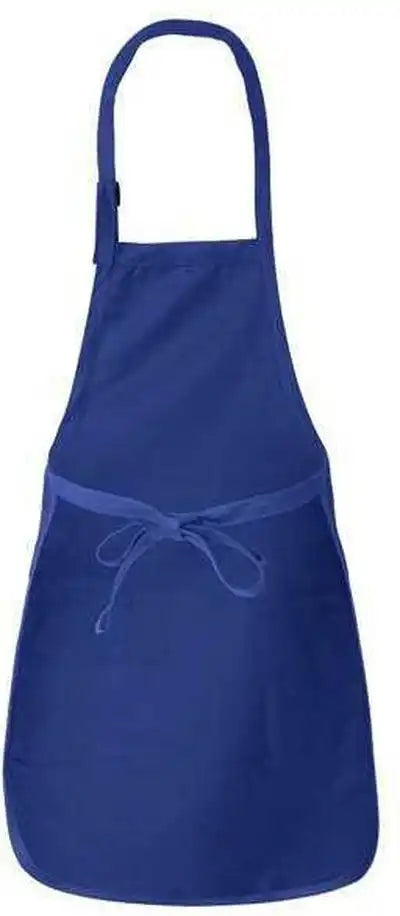 Q Tees Q4350 Full Length Apron with Pockets Royal / one Size Fits Most