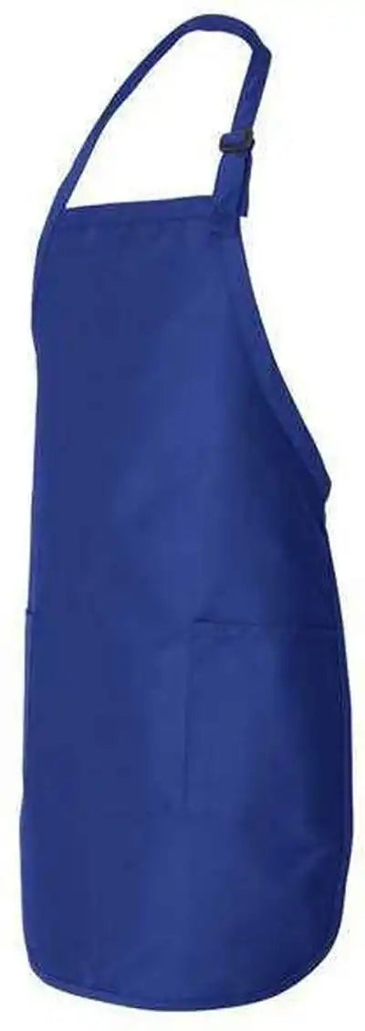 Q Tees Q4350 Full Length Apron with Pockets Royal / one Size Fits Most