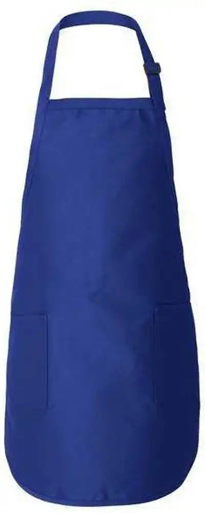Q Tees Q4350 Full Length Apron with Pockets Royal / one Size Fits Most