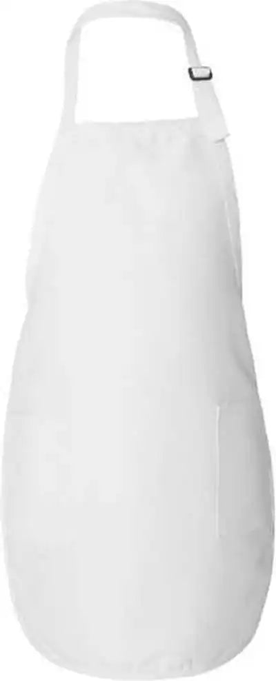 Q-tees Q4350 Full-length Apron with Pockets - White - one Size Fits Most