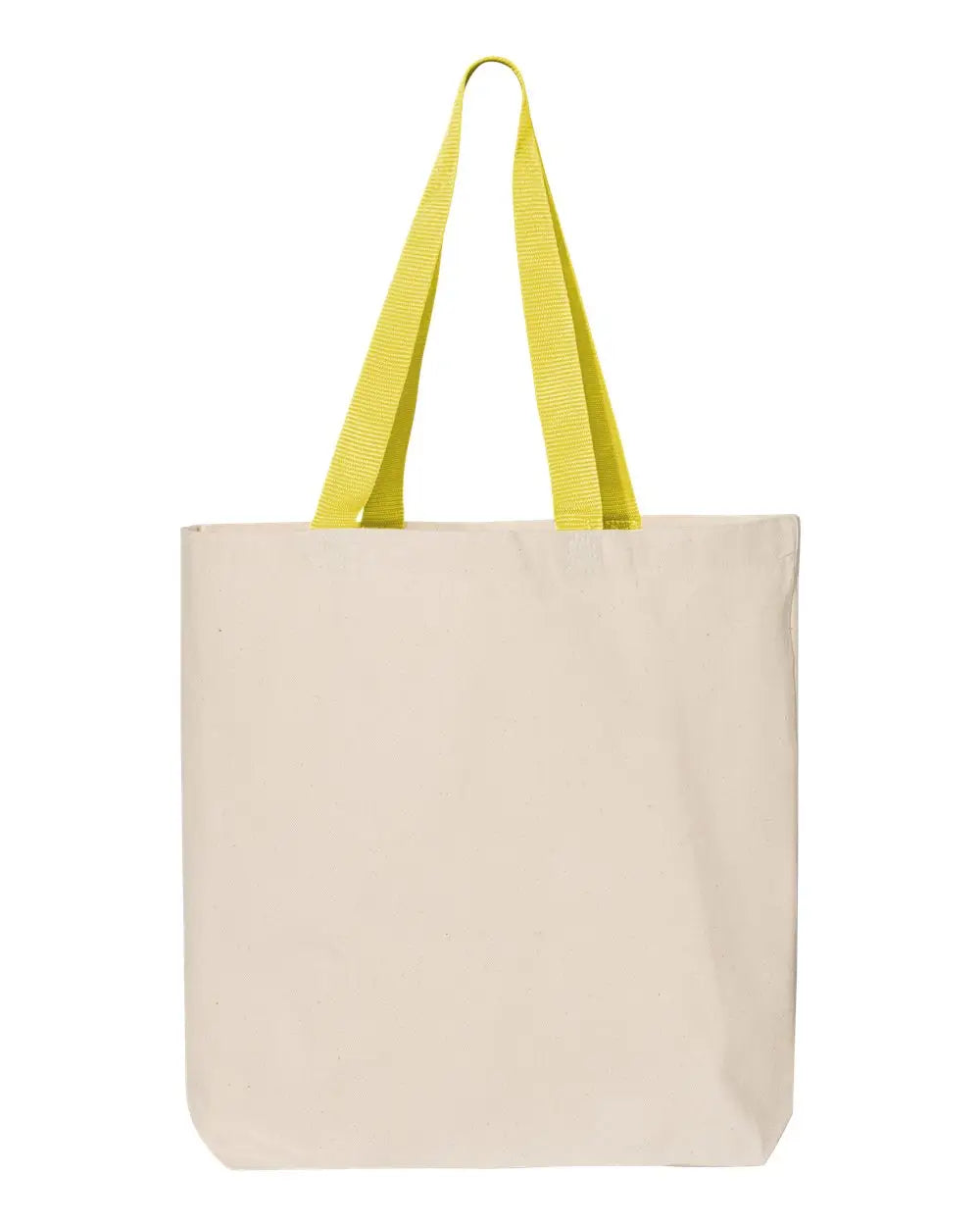 Q-tees Q4400 11l Canvas Tote with Contrast-color Handles - Natural Yellow - one Size Fits Most