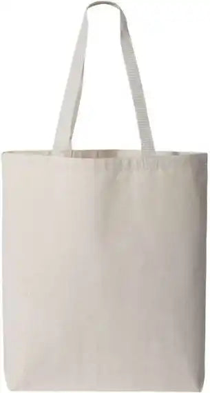Q-tees Q4400 11l Canvas Tote with Contrast-color Handles - Natural - Ivory / one Size Fits Most