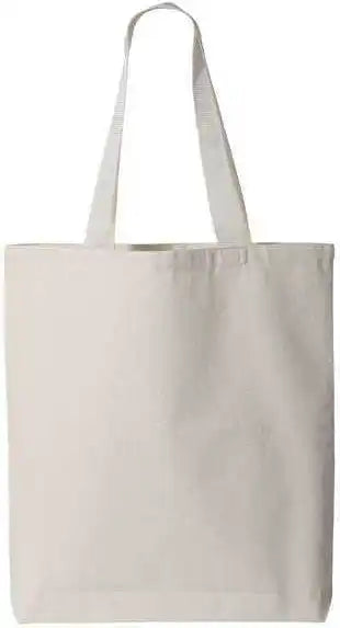 Q Tees Q4400 11l Canvas Tote with Contrast Color Handles Natural Ivory / one Size Fits Most