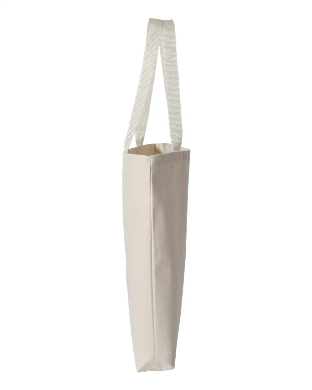 Q-tees Q4400 11l Canvas Tote with Contrast-color Handles - Natural - Ivory / one Size Fits Most