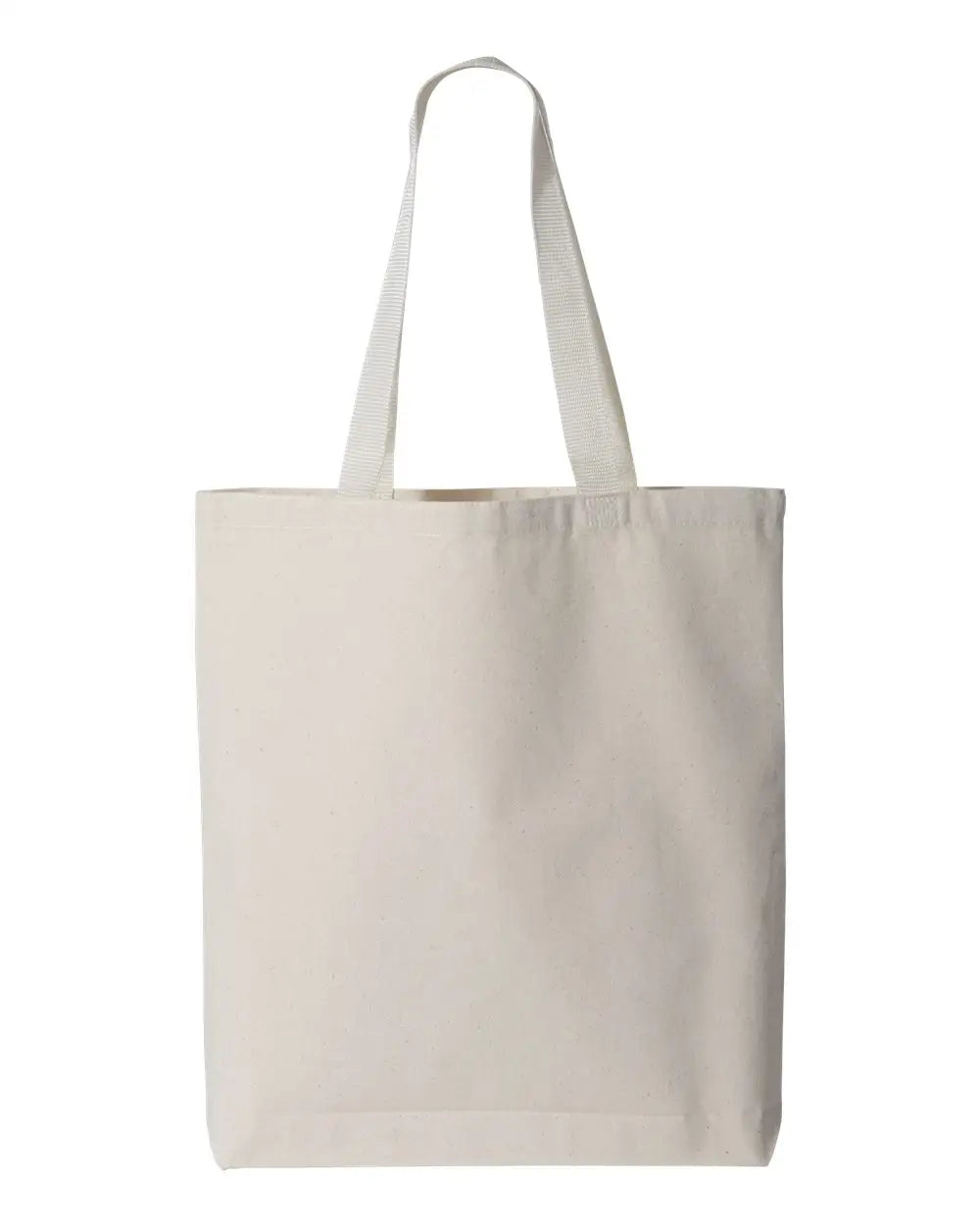 Q-tees Q4400 11l Canvas Tote with Contrast-color Handles - Natural - Ivory / one Size Fits Most
