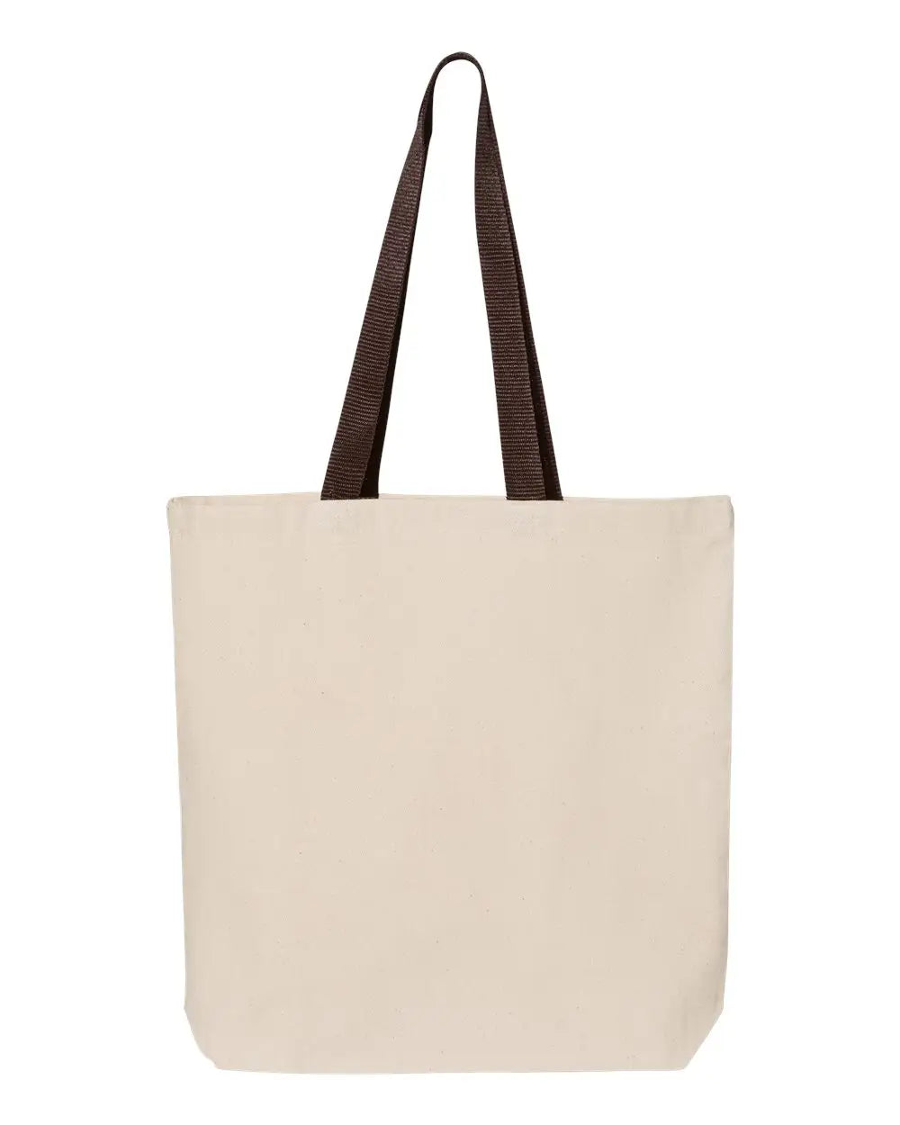 Q-tees Q4400 11l Canvas Tote with Contrast-color Handles - Natural Chocolate - Coffee / one Size Fits Most
