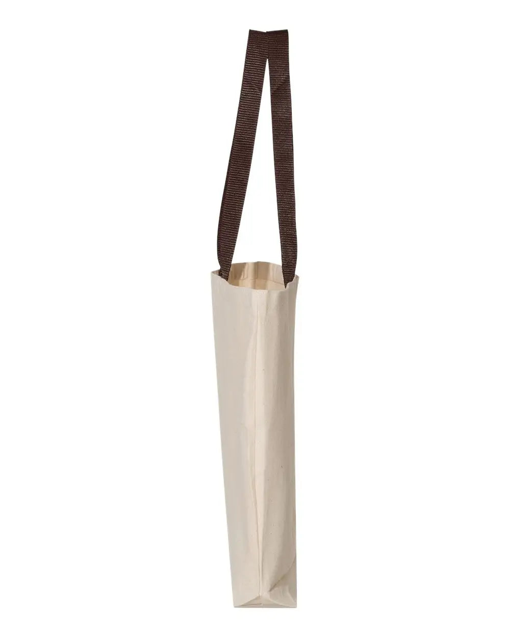 Q-tees Q4400 11l Canvas Tote with Contrast-color Handles - Natural Chocolate - Coffee / one Size Fits Most