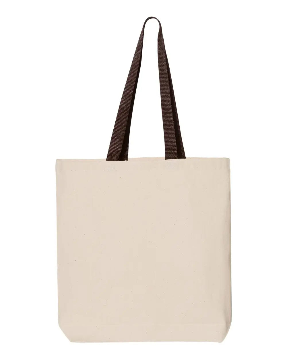 Q-tees Q4400 11l Canvas Tote with Contrast-color Handles - Natural Chocolate - Coffee / one Size Fits Most