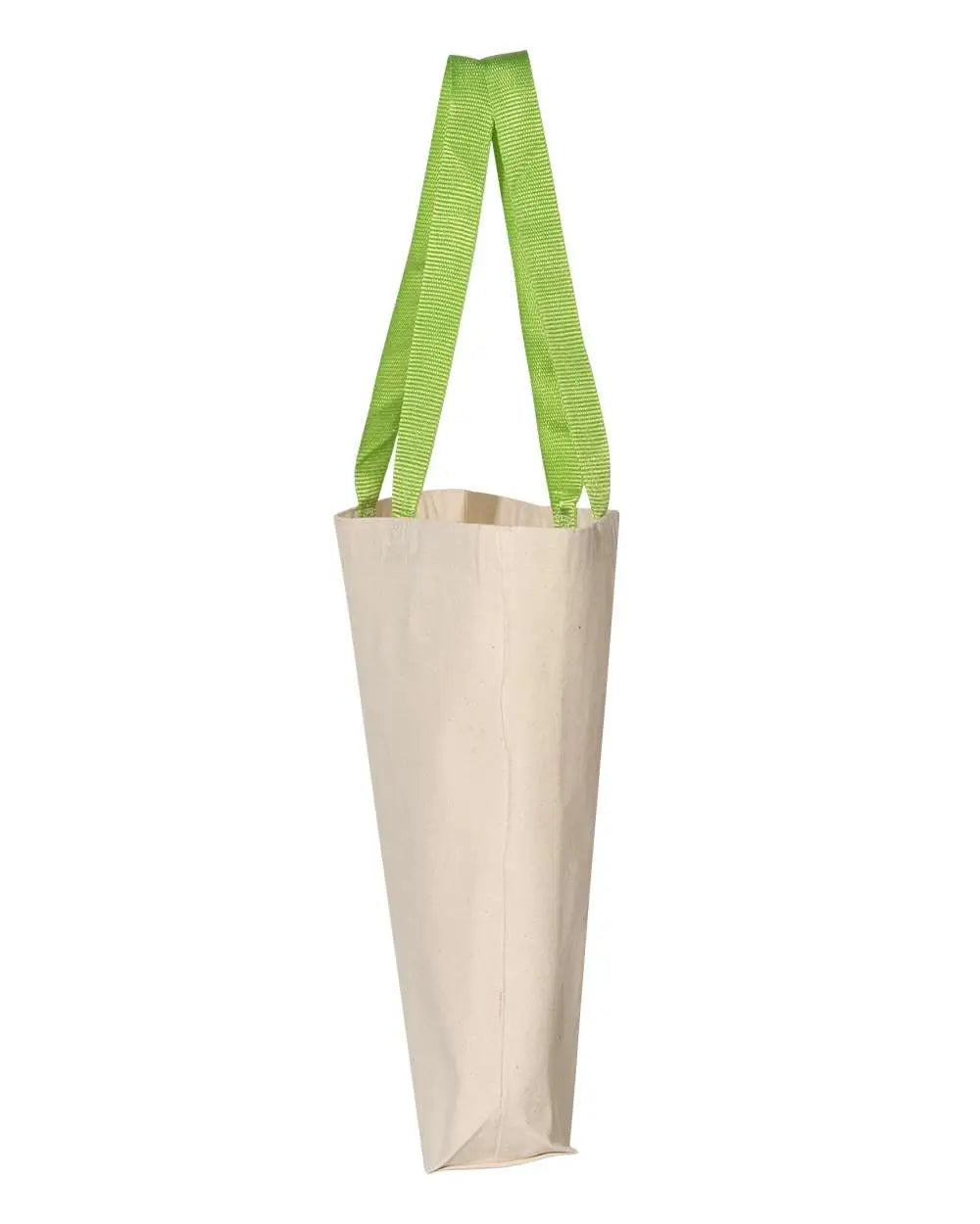 Q-tees Q4400 11l Canvas Tote with Contrast-color Handles - Natural Lime - one Size Fits Most