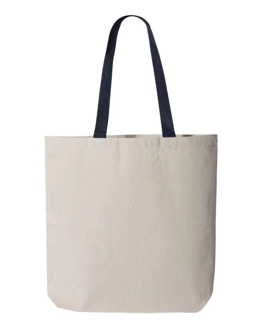 Q-tees Q4400 11l Canvas Tote with Contrast-color Handles - Natural Navy - Ivory / one Size Fits Most