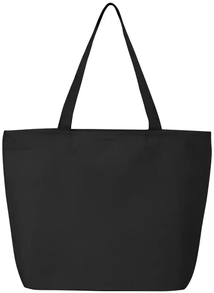 Q Tees Q611 25l Zippered Tote Black / one Size Fits Most