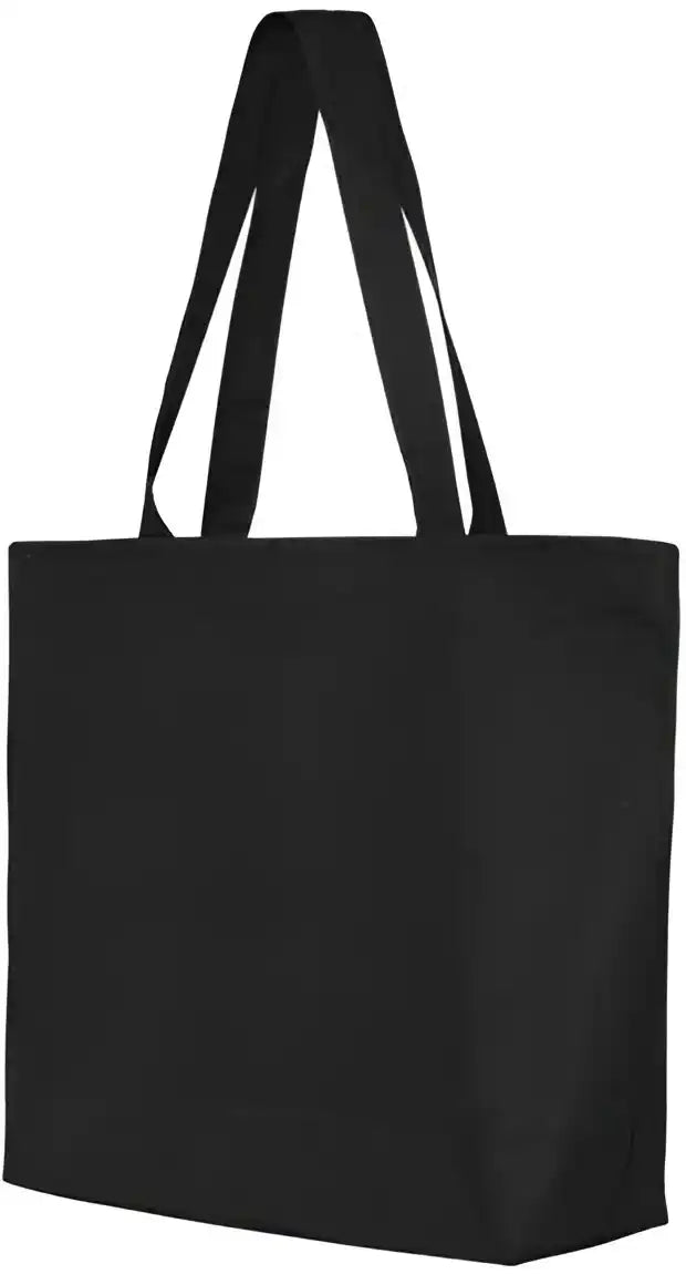 Q Tees Q611 25l Zippered Tote Black / one Size Fits Most