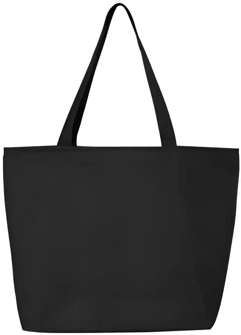 Q Tees Q611 25l Zippered Tote Black / one Size Fits Most