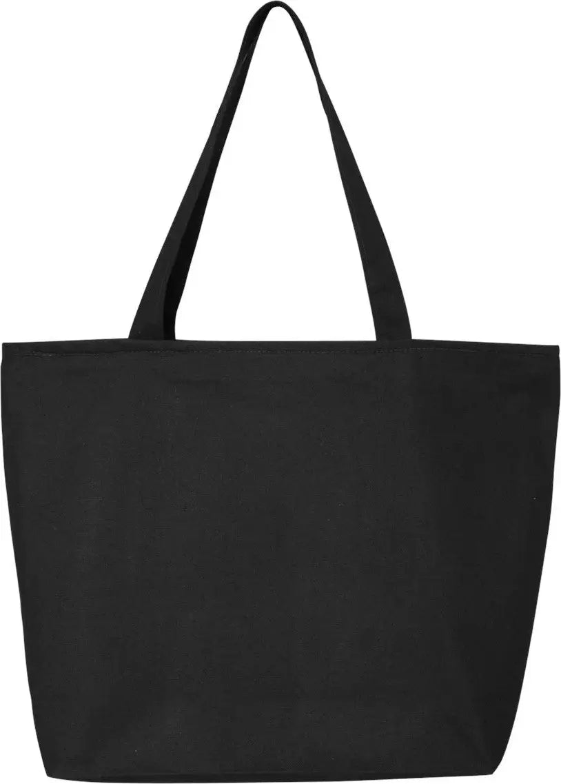 Q-tees Q611 25l Zippered Tote - Black - one Size Fits Most
