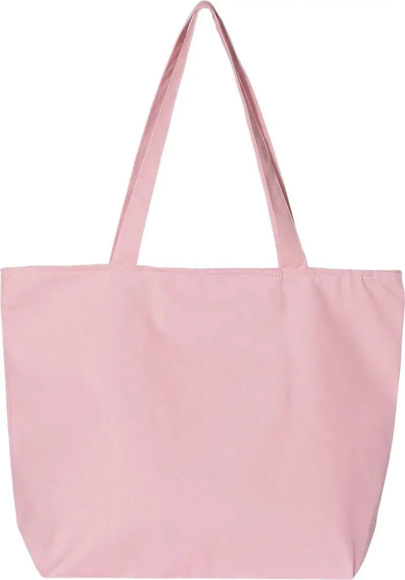 Q-tees Q611 25l Zippered Tote - Light Pink - one Size Fits Most
