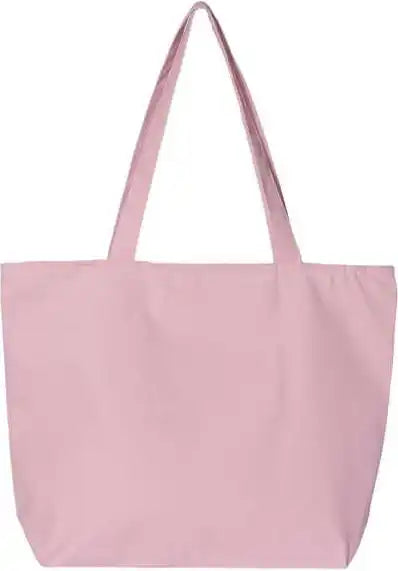 Q Tees Q611 25l Zippered Tote Light Pink / one Size Fits Most