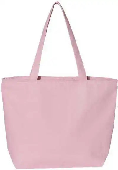 Q Tees Q611 25l Zippered Tote Light Pink / one Size Fits Most
