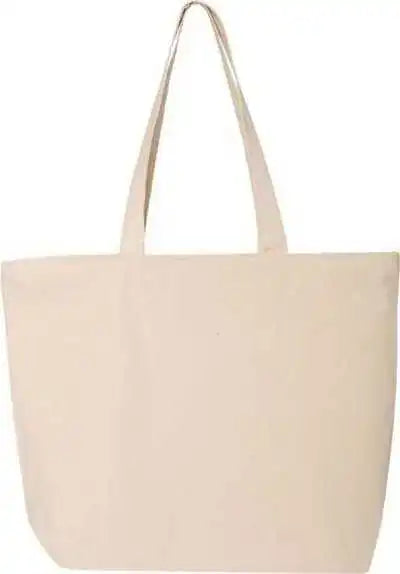 Q-tees Q611 25l Zippered Tote - Natural