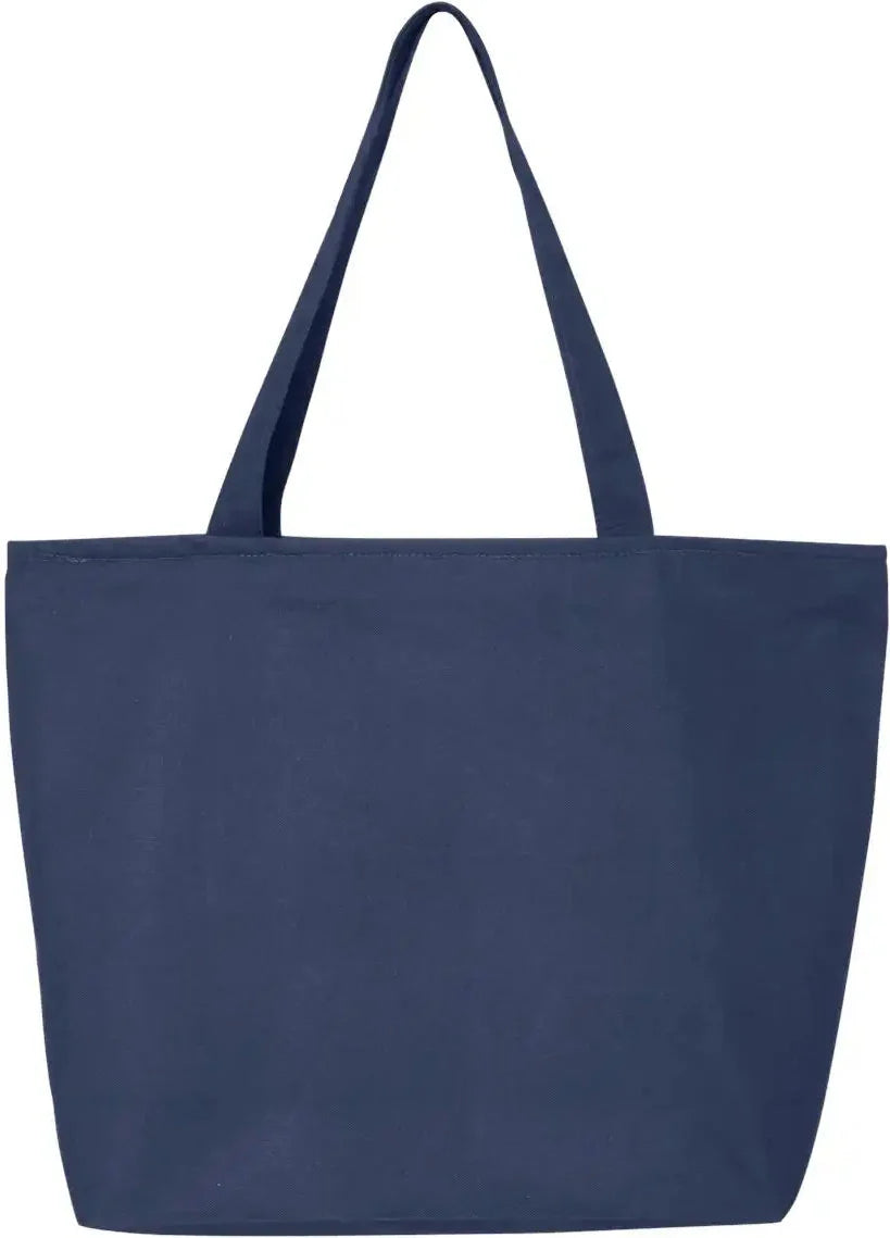 Q-tees Q611 25l Zippered Tote - Navy - one Size Fits Most