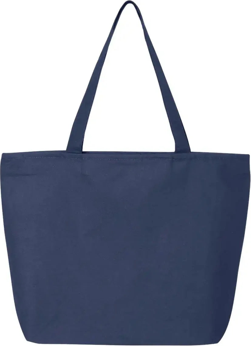 Q-tees Q611 25l Zippered Tote - Navy - one Size Fits Most