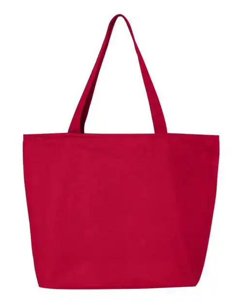 Q-tees Q611 25l Zippered Tote - Red - one Size Fits Most